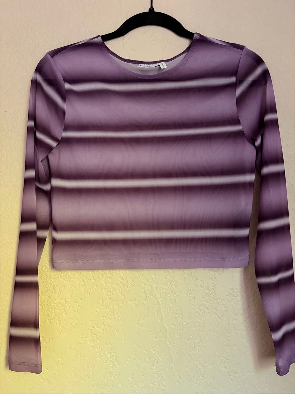 ASOS Lavender and White Striped Long Sleeve Crew Top